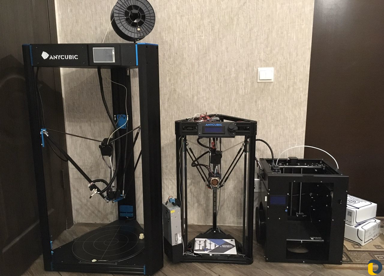 3D печать большая область, 3 принтера в работе