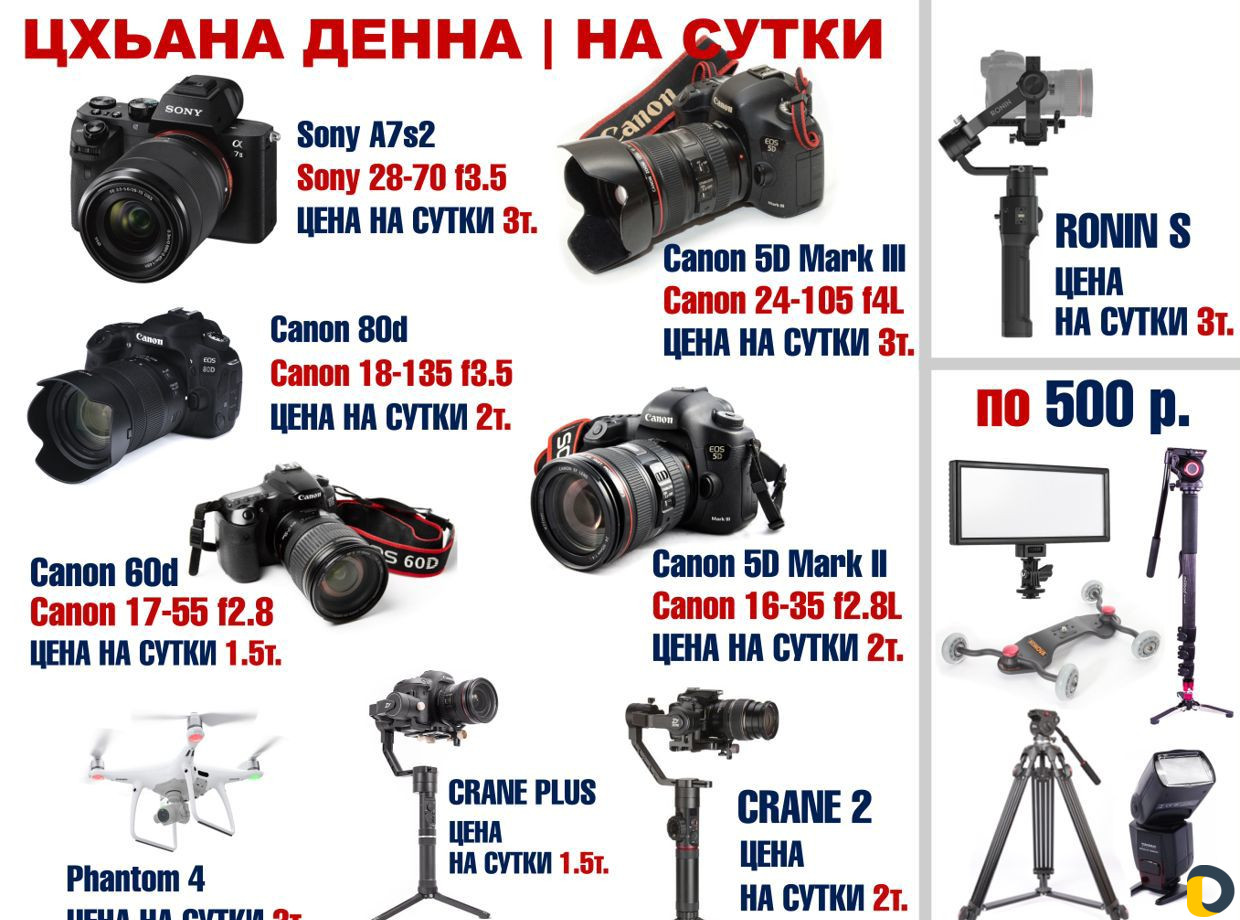 Аренда фототехники Sony Canon