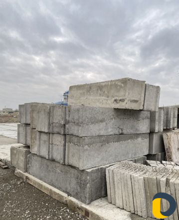 Бетонные кольца, блоки, бордюры и плиты