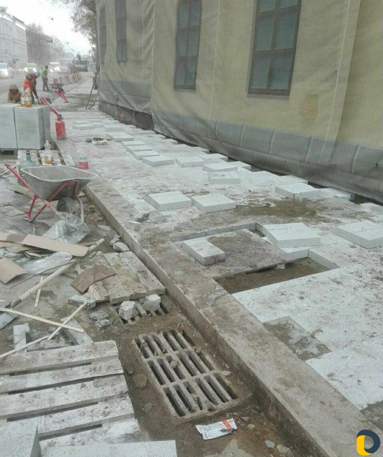 Благоустройство уклада тротуарной плитки