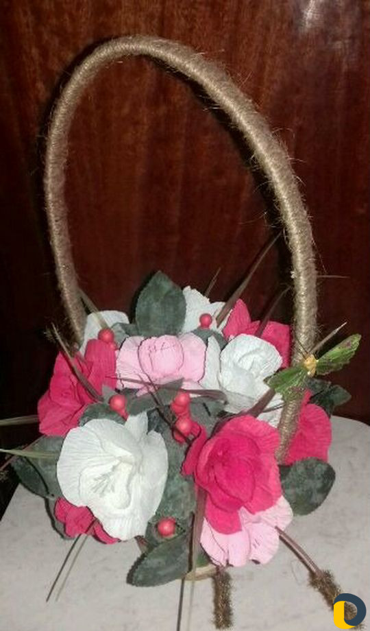 Букеты из роз в корзинке