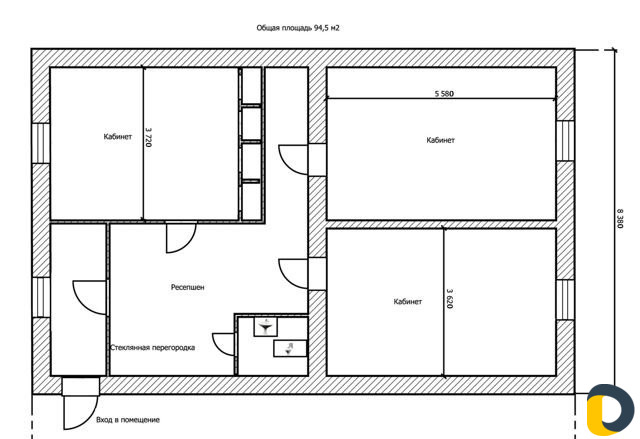 Чертеж плана помещения