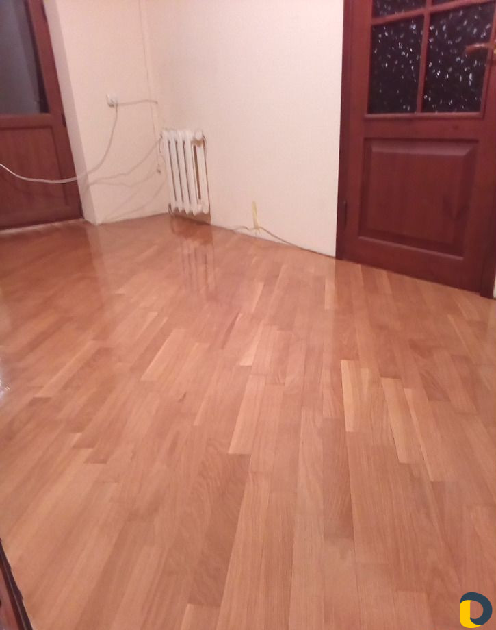 Циклёвка паркета+шпатлевание щелей+3 слоя лака