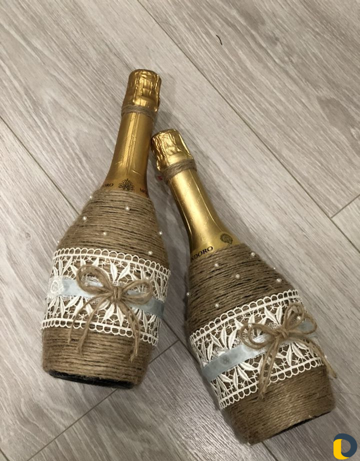 Декор свадебных бокалов