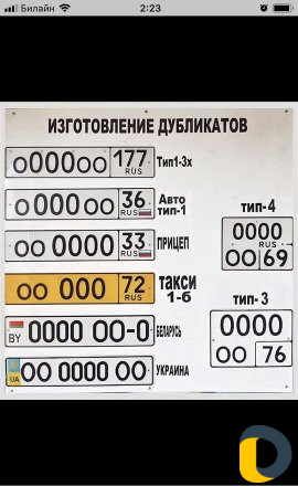 Дубликаты номеров