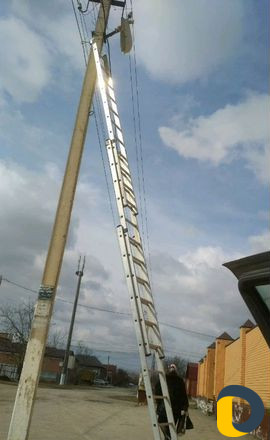 Электрик установка фонарей на опоре электоро перед