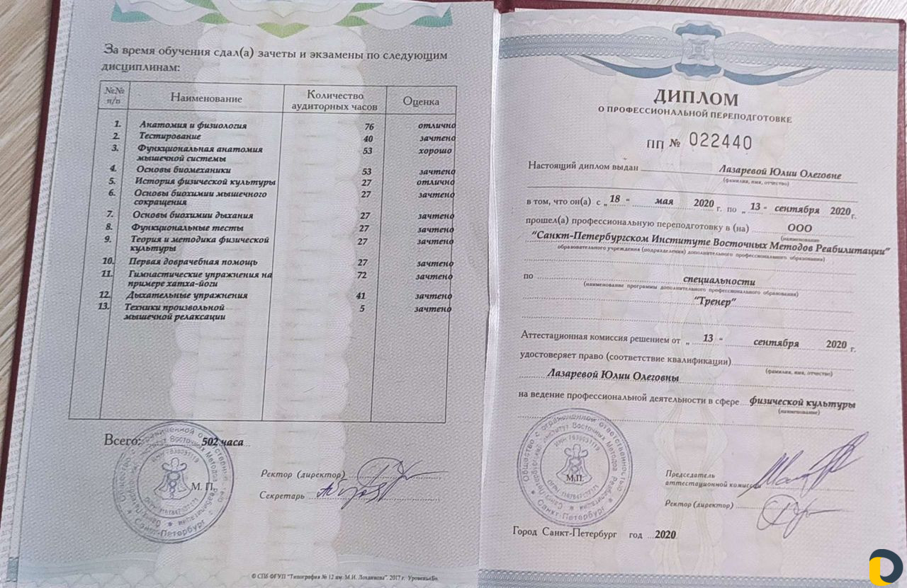 Инструктор йоги, йогатерапевт
