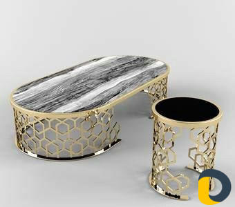 Мебель из нержавеющей стали и покрытие под золото