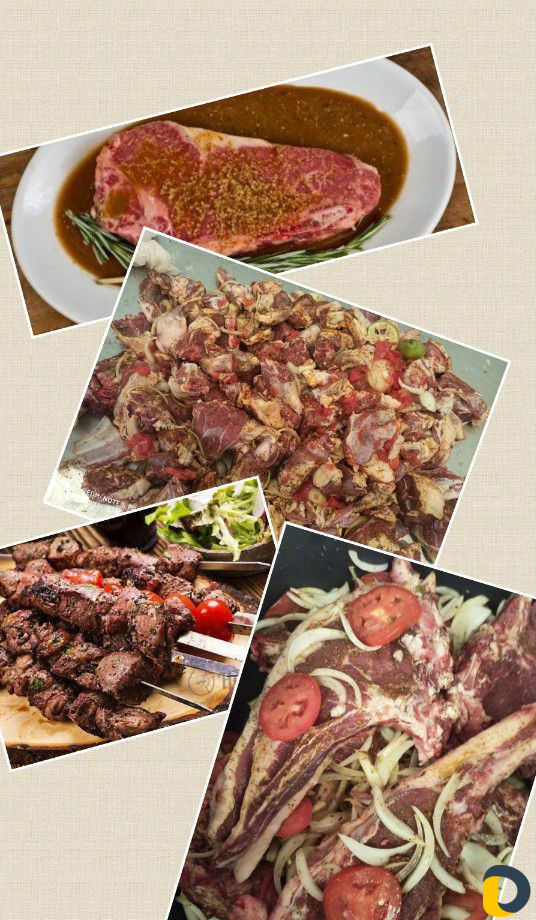 Мясо маринованное, Антрикоты, Стейки, Трубочка