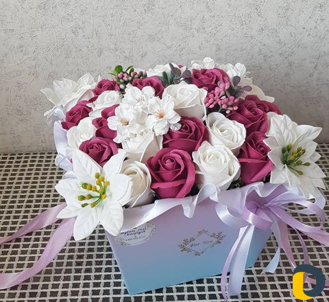 Мыльные цветы в коробках, в вазах,букеты из конфет