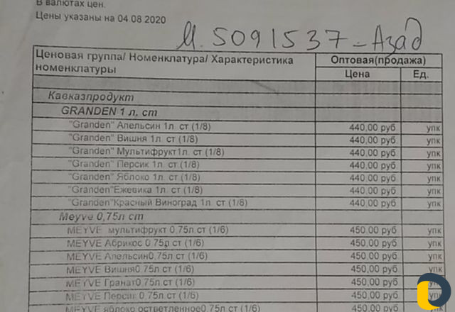 Напитки на заказ производства Кавказ продукт