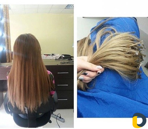 Наращивание волос на капсулы и микро