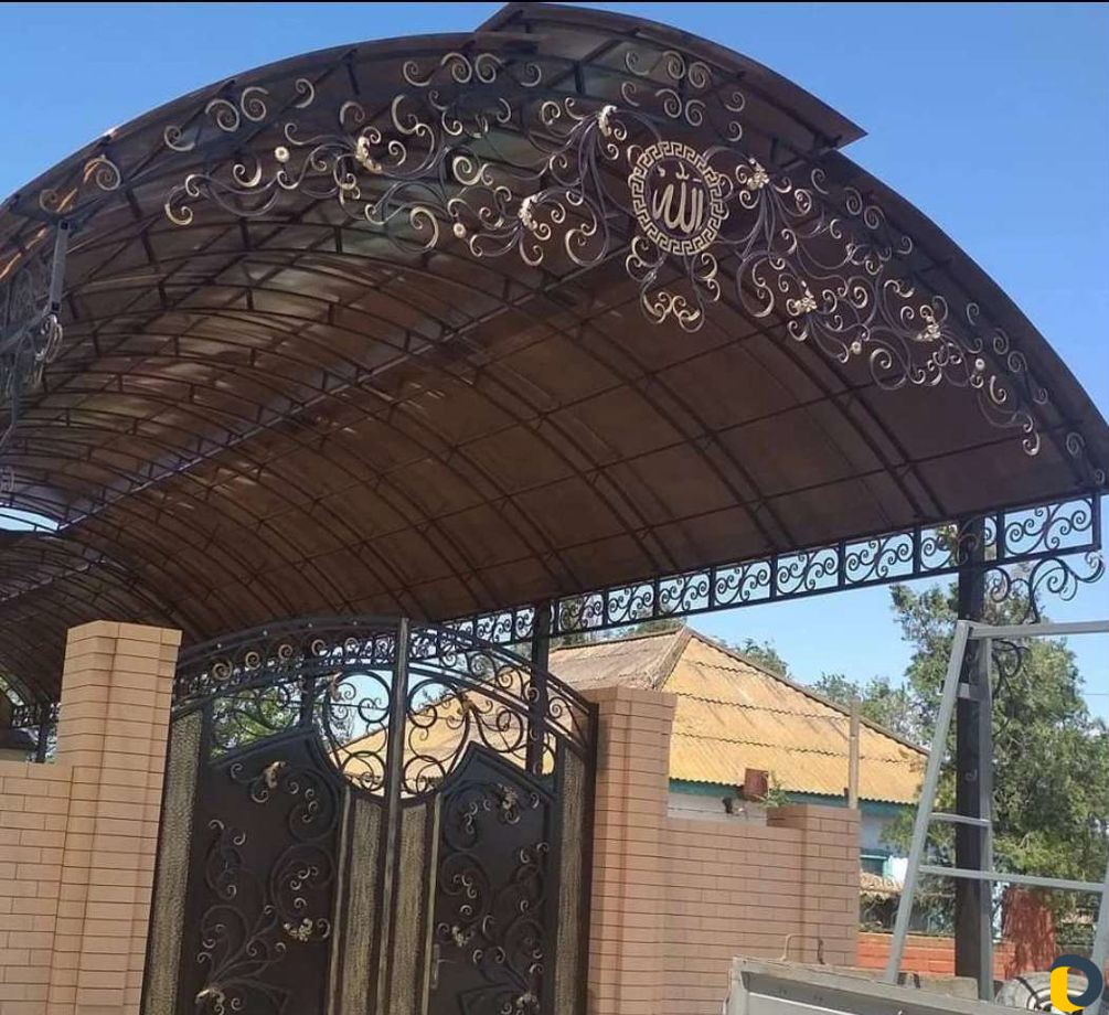 Навес из поликарбоната, козырки, перила,ковка,крыш