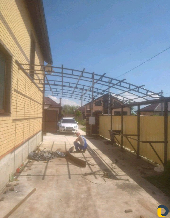 Навесы из поликарбоната,металлочерепицы