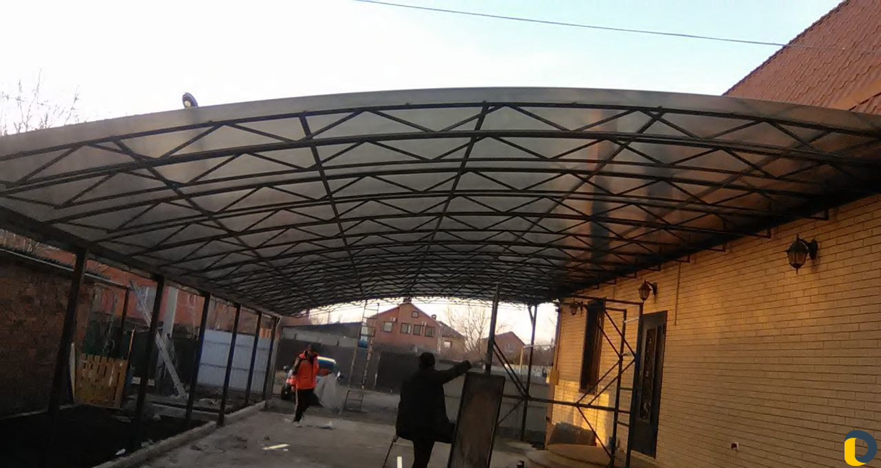 Навесы любой сложности.Металлоконструкции