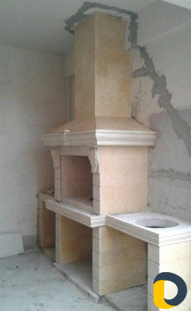 Облицовка дагестанским камнем. Барбекю