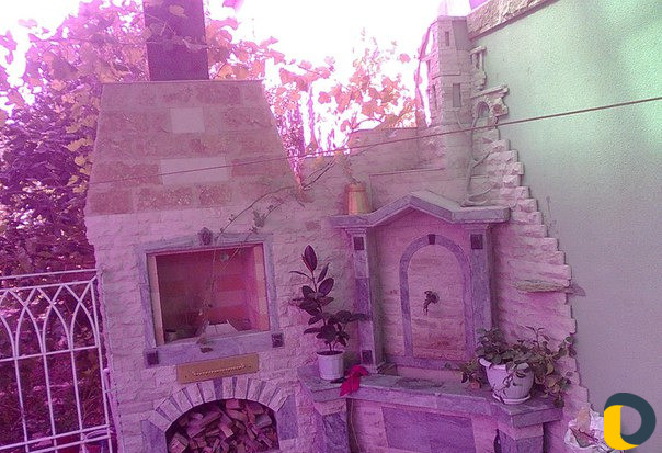 Облицовка дагестанским камнем камины барбекю водоп