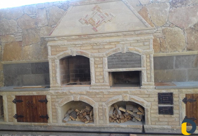 Облицовка дагестанским камнем камины барбекю водоп