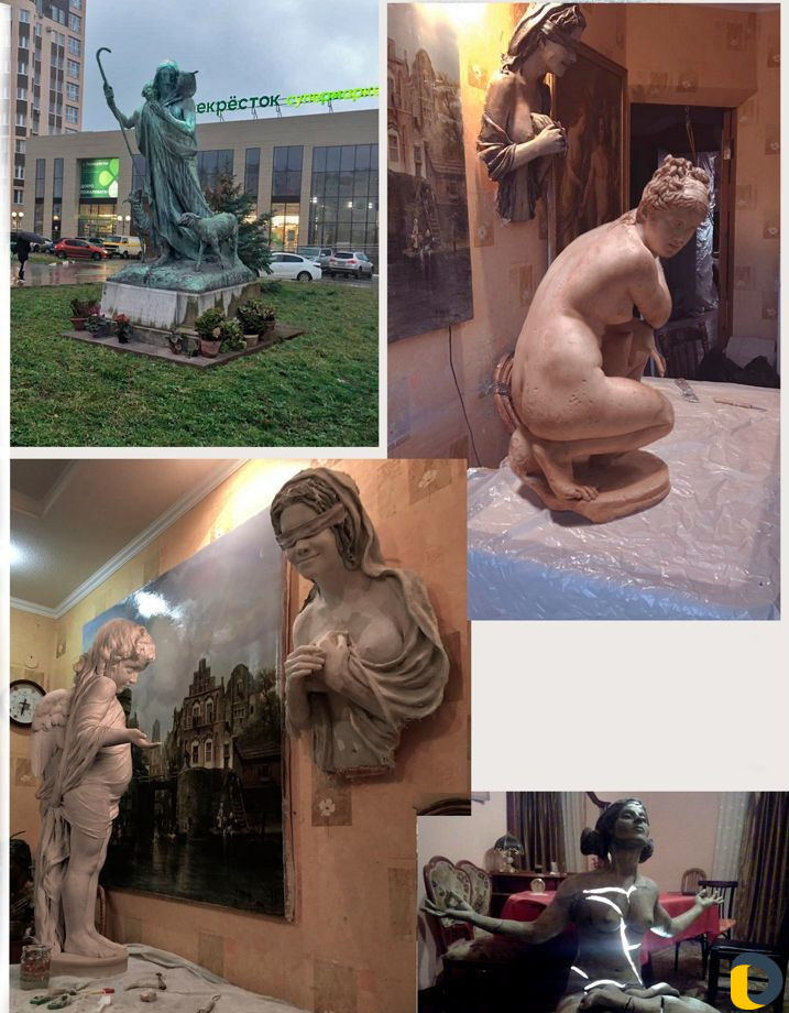 Памятник на кладбище скульптура