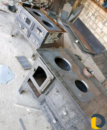 Печь на газ и на дровах