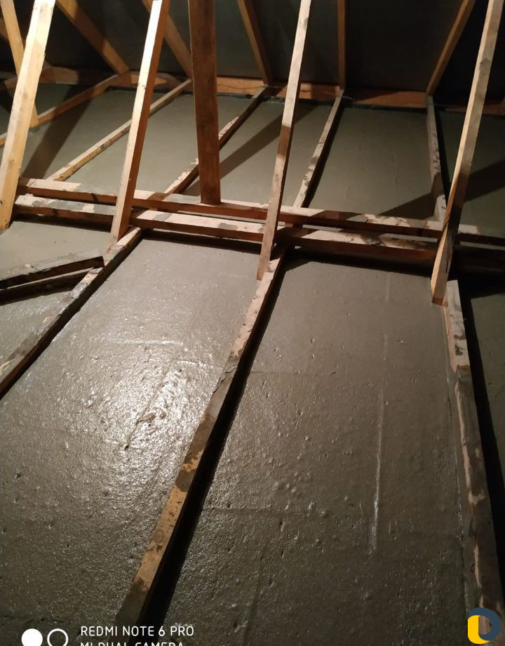 Пенобетон с волокном.Заливка потолков