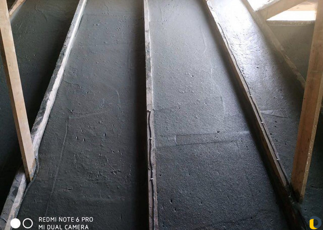 Пенобетон с волокном.Заливка потолков