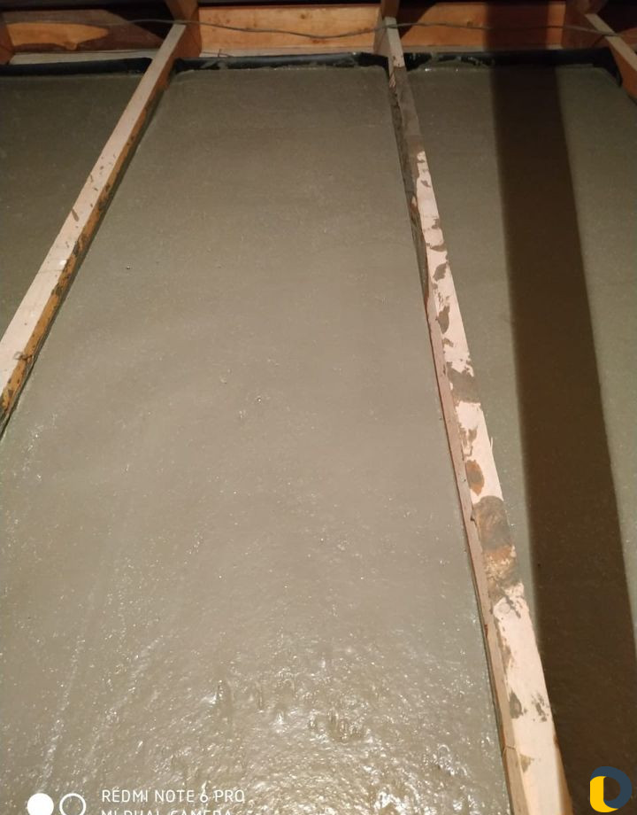 Пенобетон с волокном.Заливка потолков