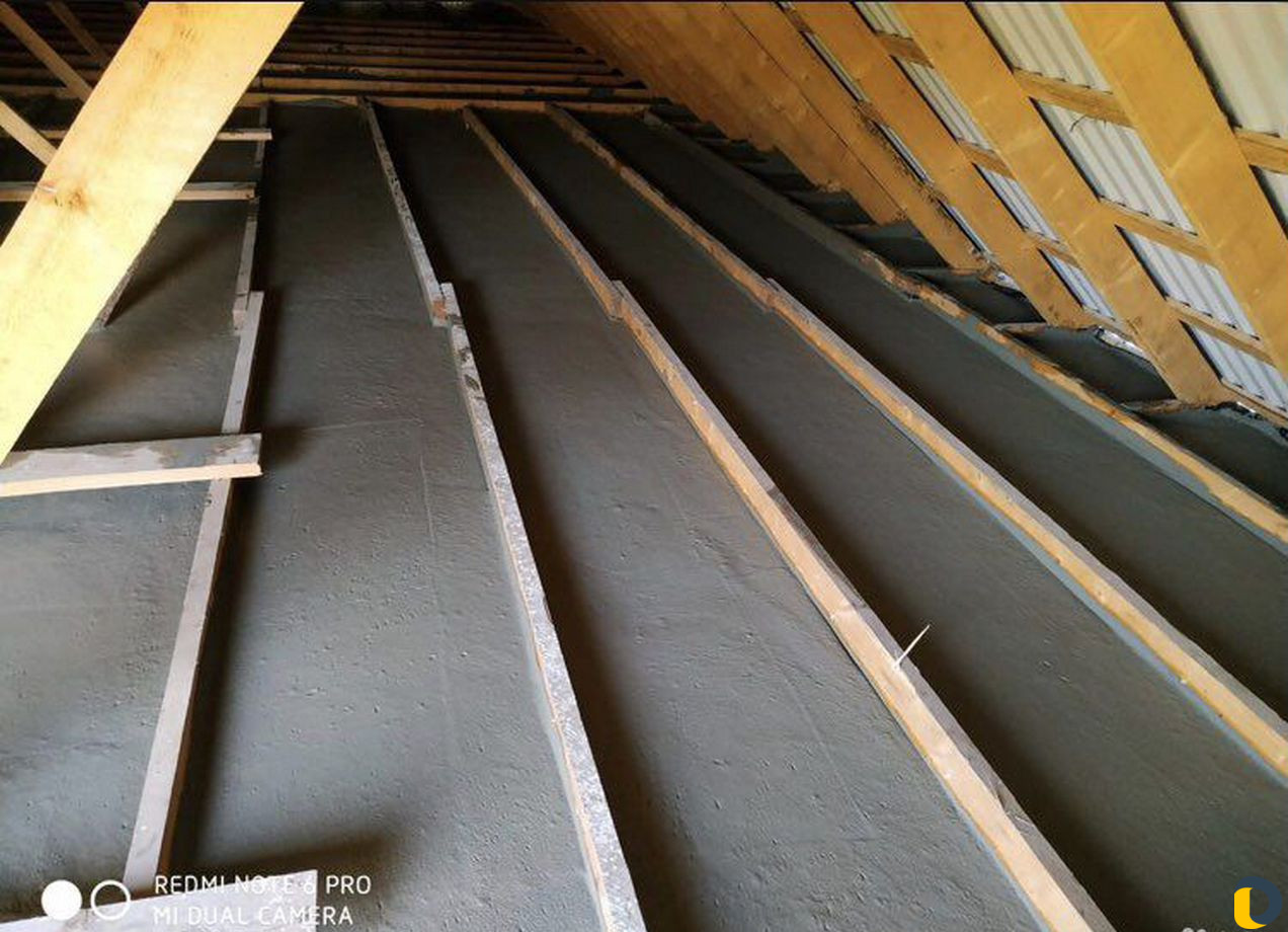 Пенобетон с волокном.Заливка потолков