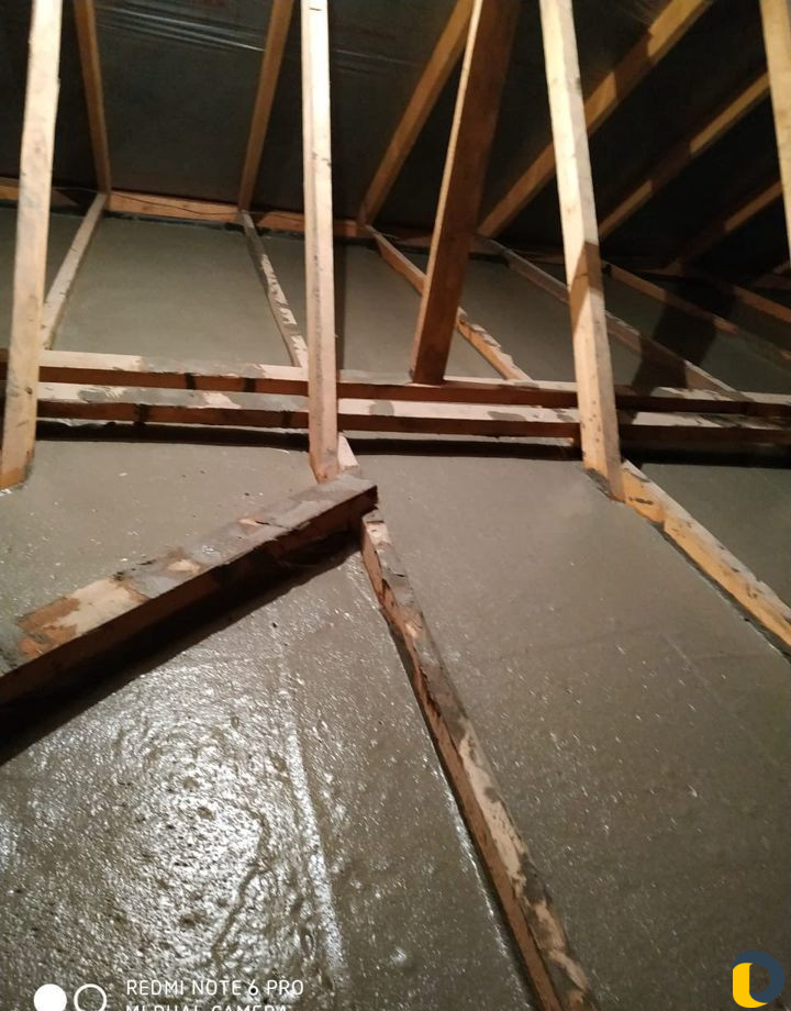 Пенобетон с волокном.Заливка потолков