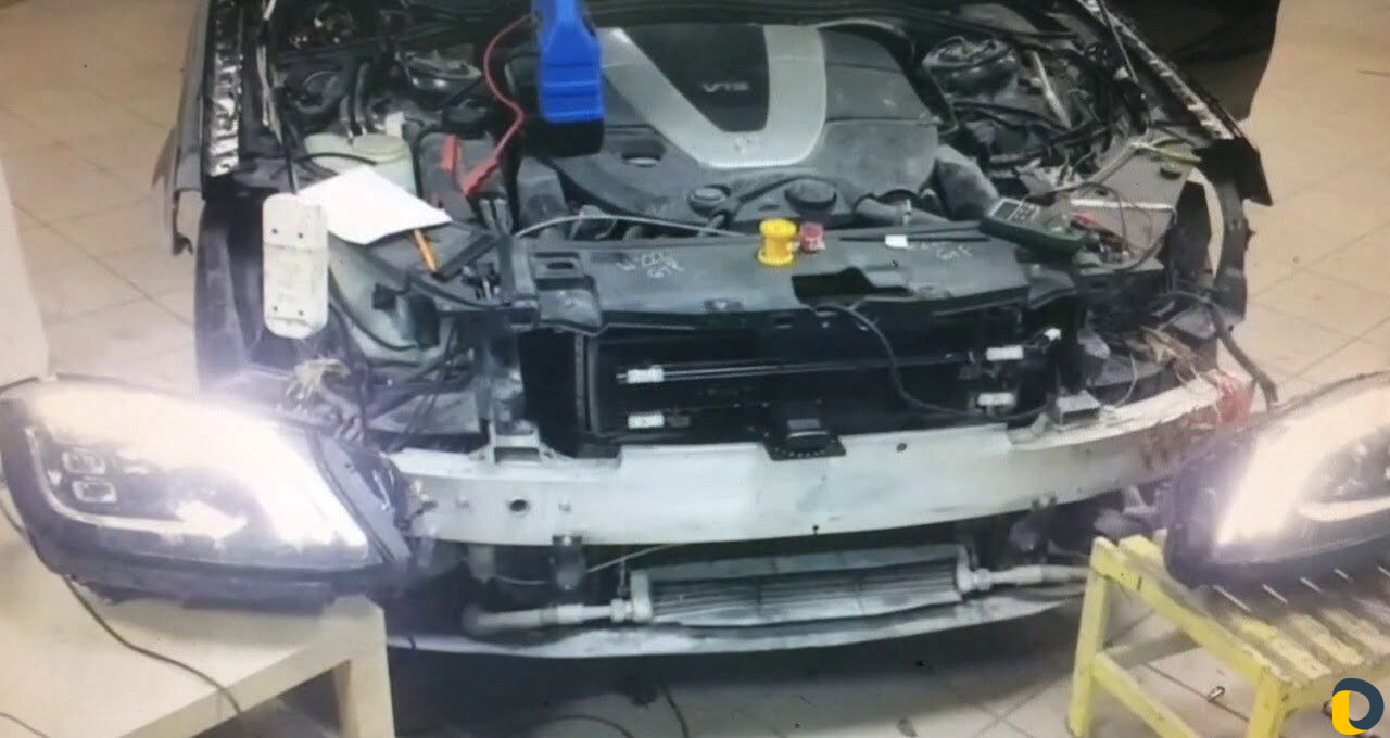 Подключение Рестайлинг оптики Mercedes w222