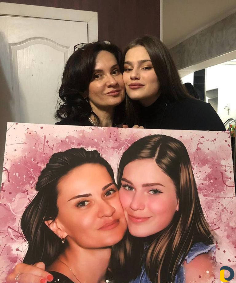 Портрет по фото на холсте