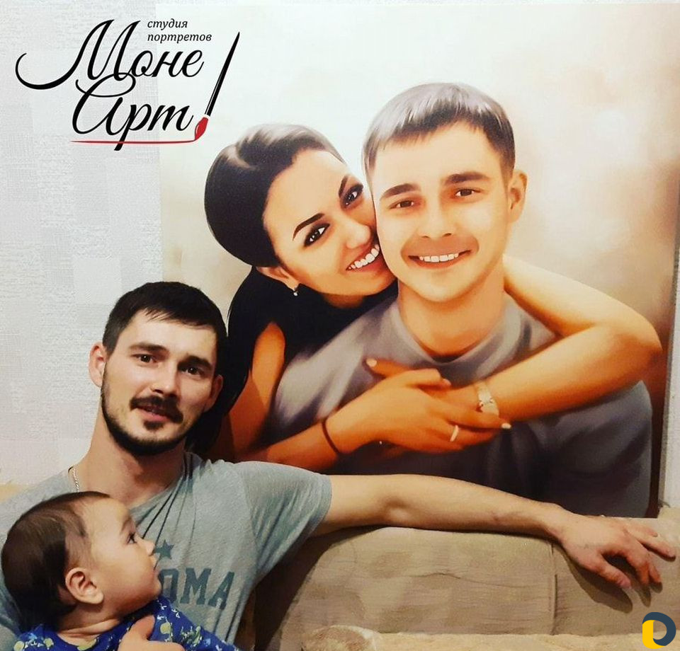 Портрет по фото на холсте