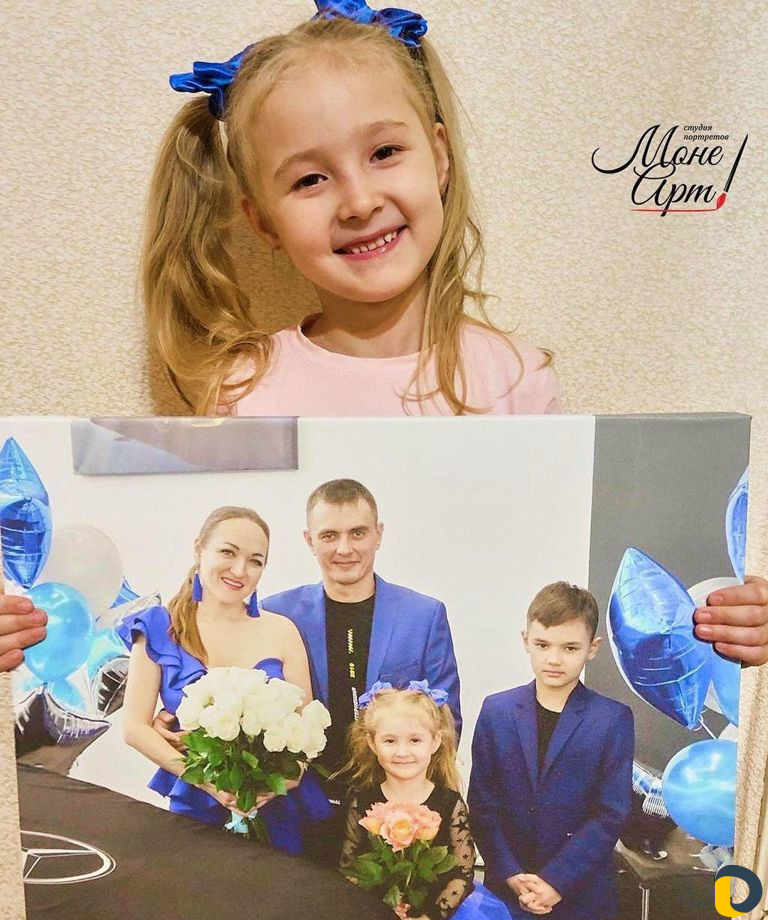Портрет по фото на холсте