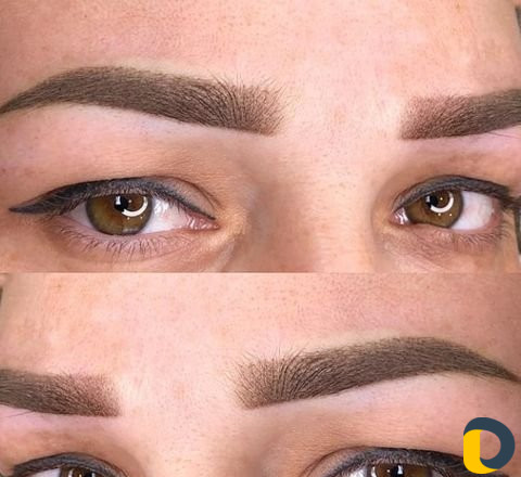 Растушевка бровей, губ, век