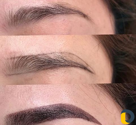 Растушевка бровей, губ, век