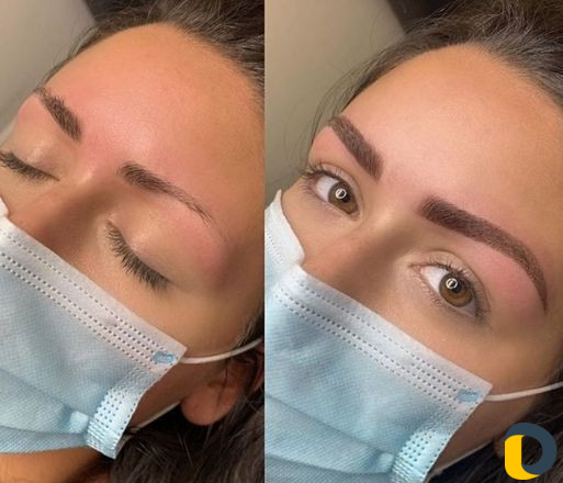 Растушевка бровей, губ, век