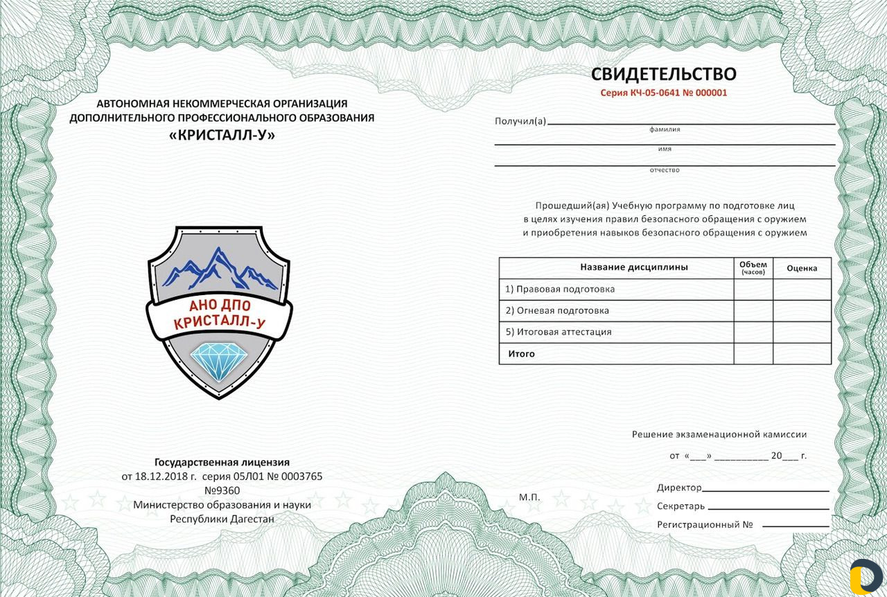 Разрешение на оружие