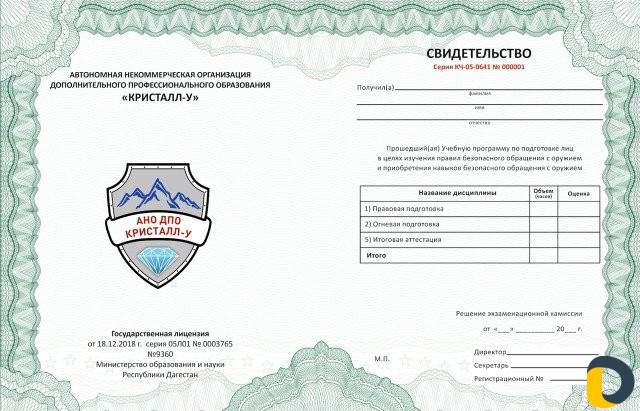 Разрешение на оружие