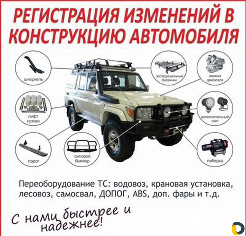 Регистрация гбо, джип-тюнинга и других изменений
