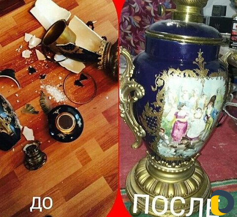 Ремонт.реставрация посуды фарфор керамика майолика