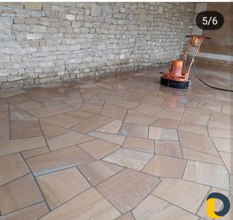 Шлифовка каменных дворов и пескоструйная чистка