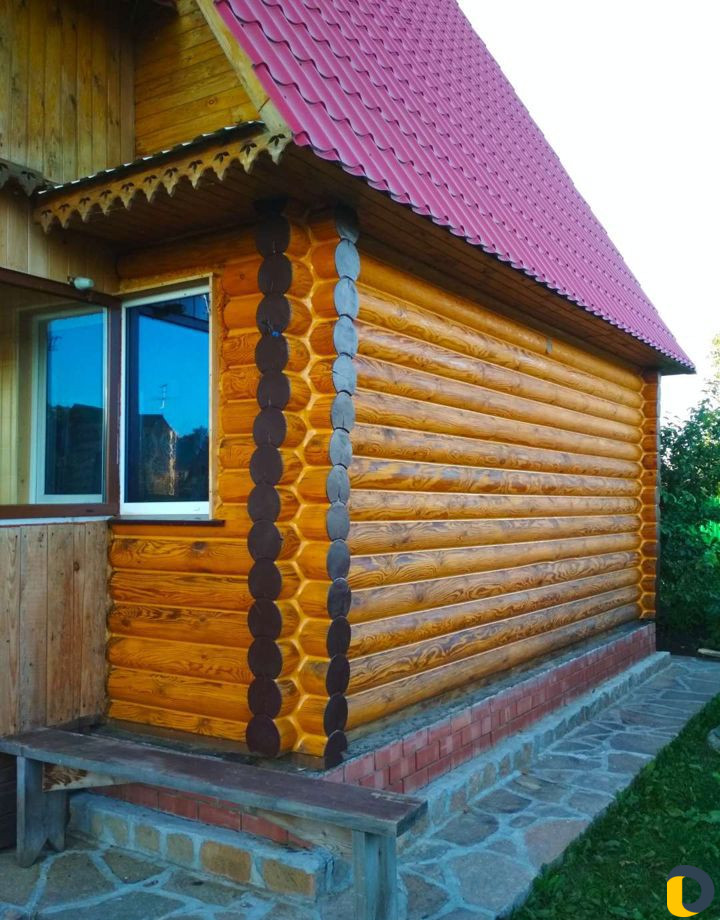 Шлифовка сруба, теплый шов(конопатка), покраска