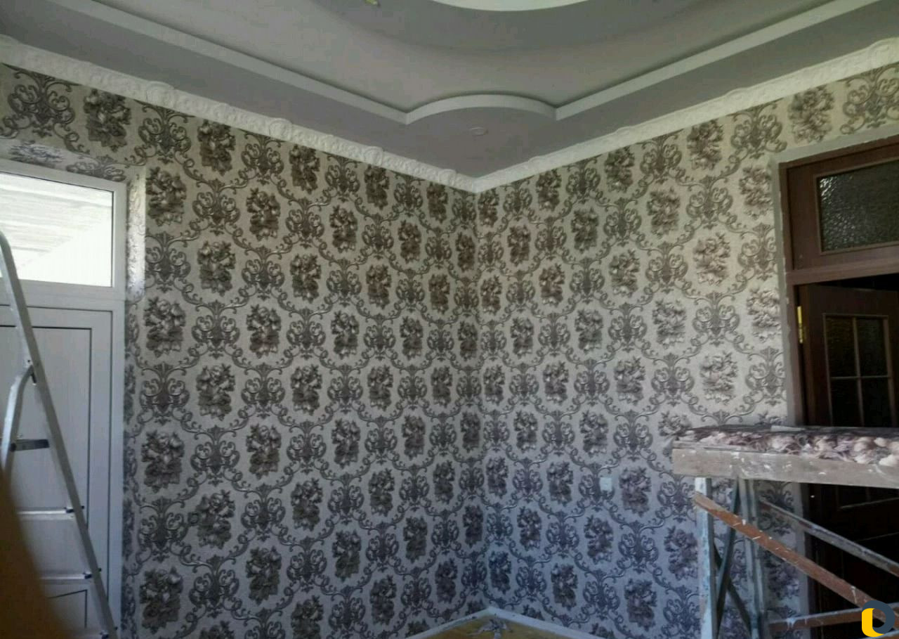 Штукатурка, шпаклевка, побелка, обои, карнизы