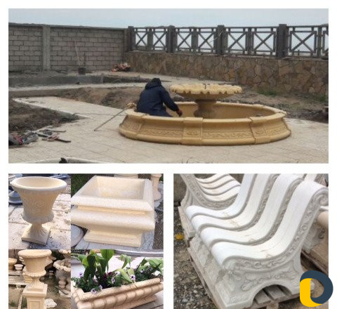 Скамейки из мрамора