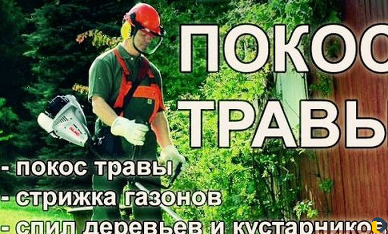 Спил деревьев, Покос травы
