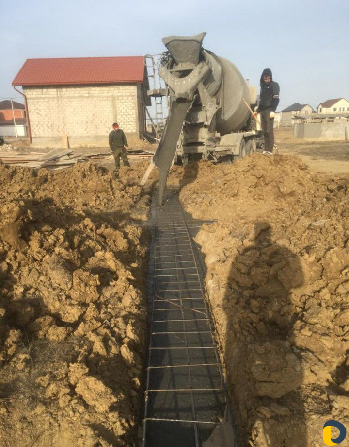 Строительство дома бетонные работы
