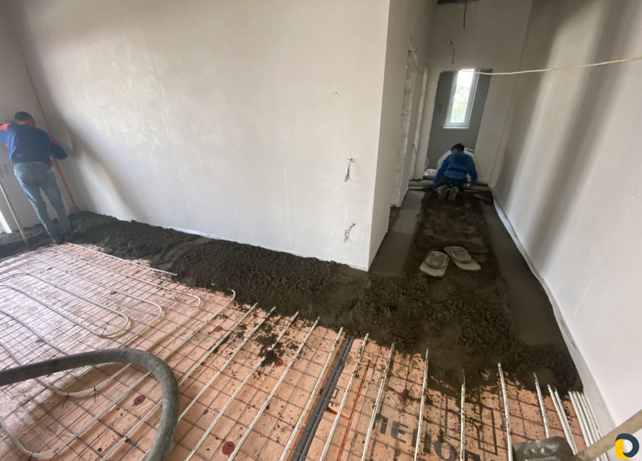 Стяжка пола, механизированная, полусухая, сухая