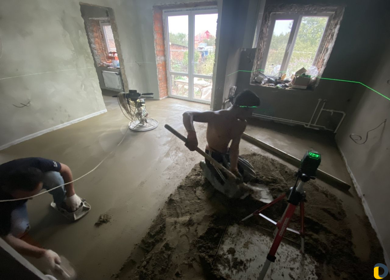 Стяжка пола, механизированная, полусухая, сухая