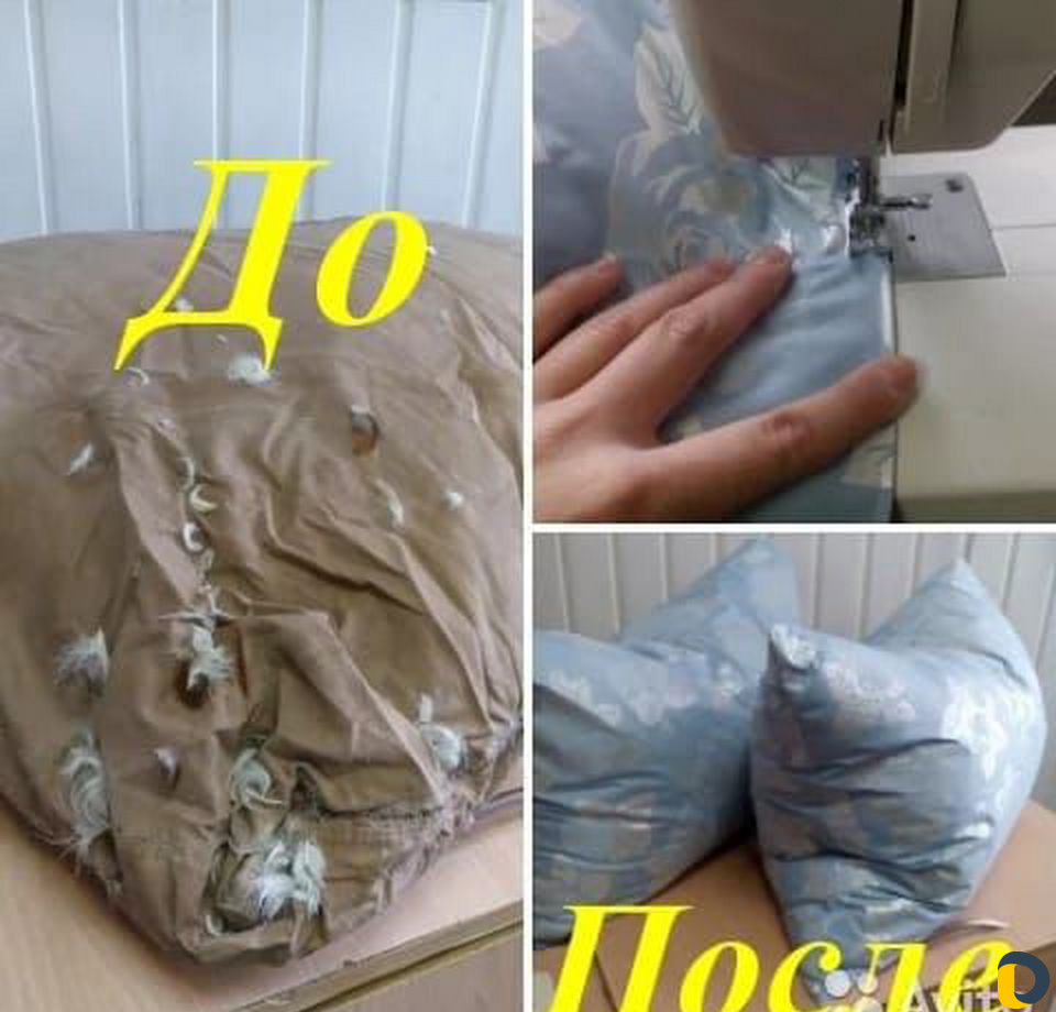 Сухая чистка подушек с заменой нового наперника