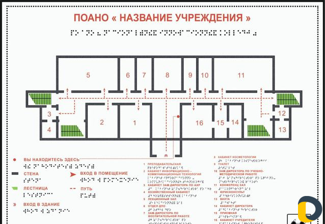 Тактильные таблички с шрифтом Брайля
